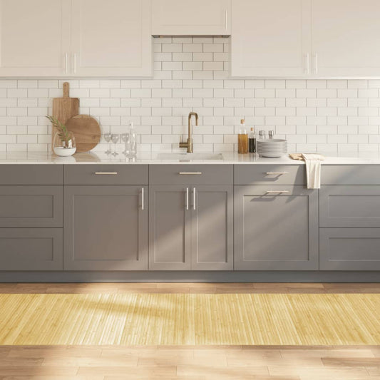 Covor dreptunghiular, natural deschis, 80x400 cm, bambus