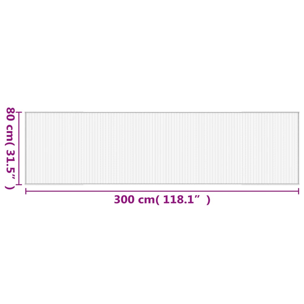 Covor dreptunghiular, maro, 80x300 cm, bambus