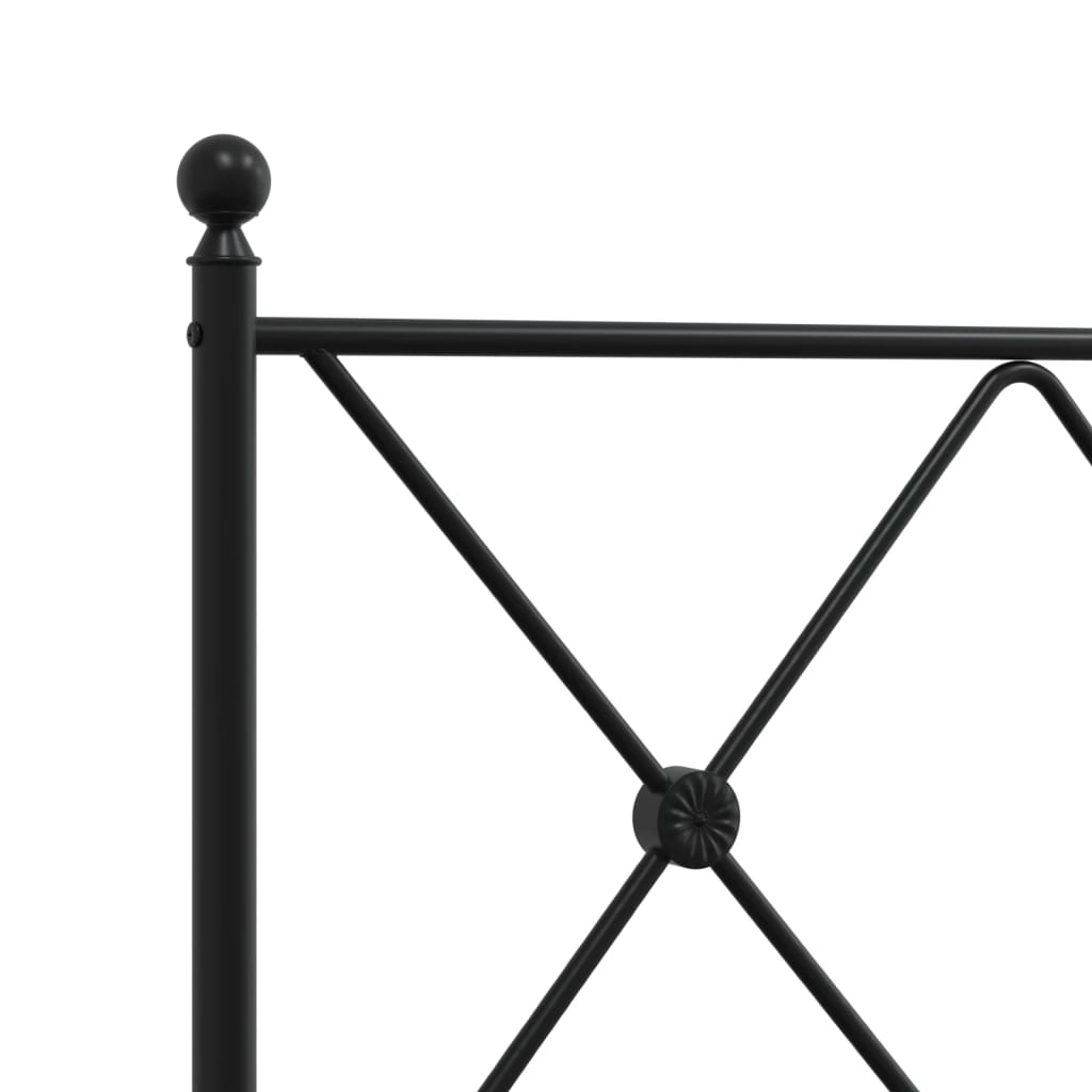 Tăblie de pat metalică, negru, 150 cm
