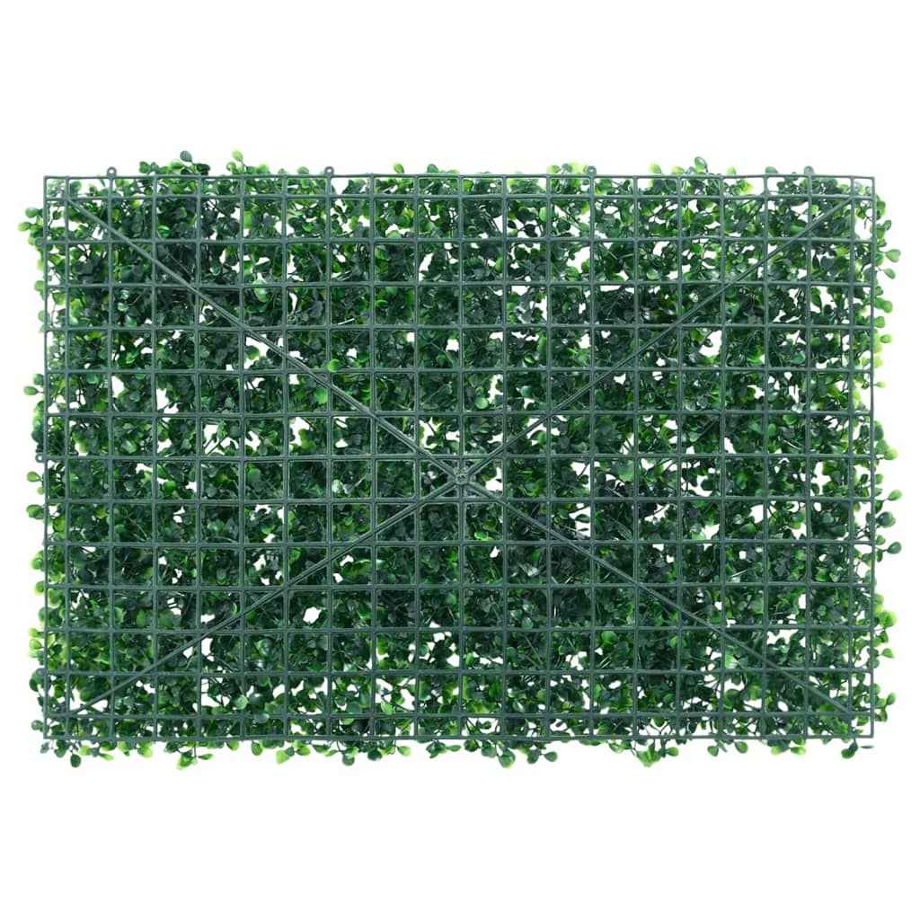 Gard din frunze de arbust artificiale, 6 buc., verde, 40x60 cm