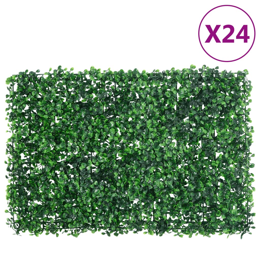 Gard din frunze de arbust artificiale, 24 buc. verde 40x60 cm