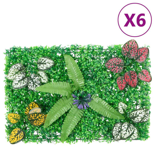 Gard din plante artificiale, 6 buc., verde, 40x60 cm