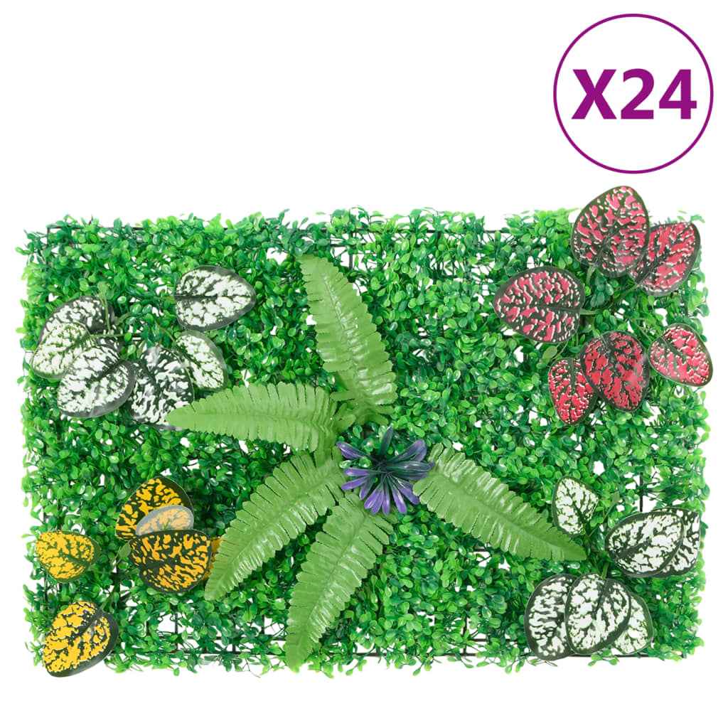 Gard din plante artificiale, 24 buc., verde, 40x60 cm