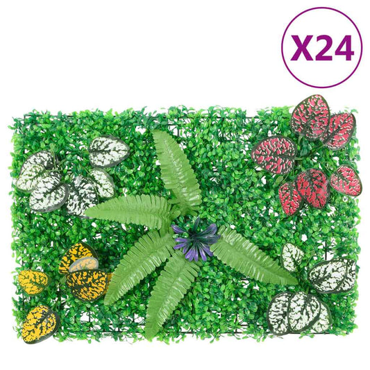 Gard din plante artificiale, 24 buc., verde, 40x60 cm