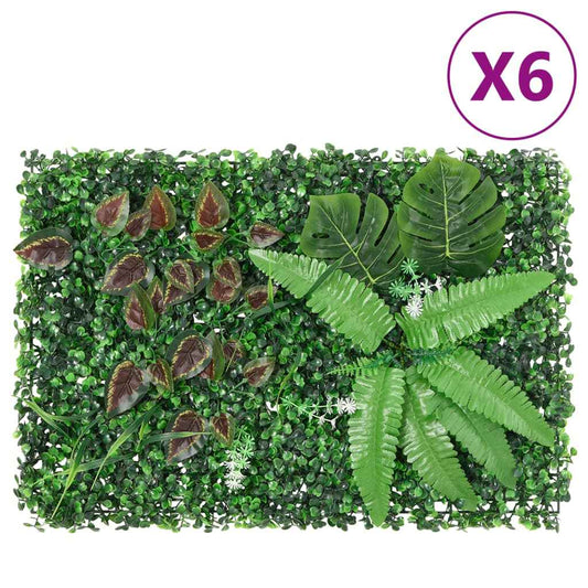Gard din plante artificiale, 6 buc., verde, 40x60 cm