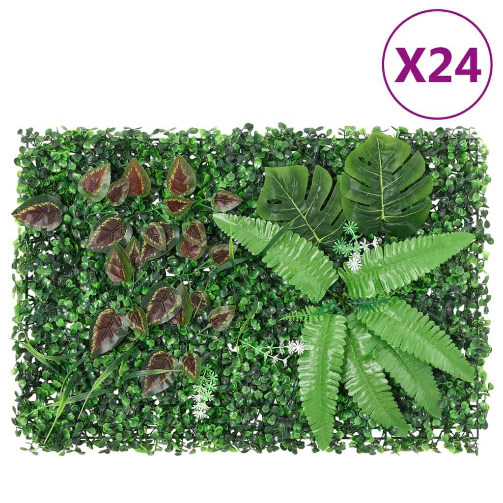 Gard din plante artificiale, 24 buc., verde, 40x60 cm