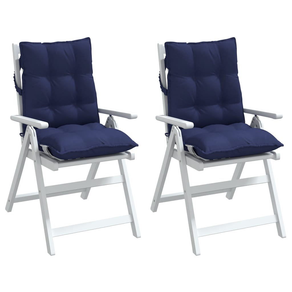Perne scaune cu spătar jos, 2 buc., bleumarin, textil oxford
