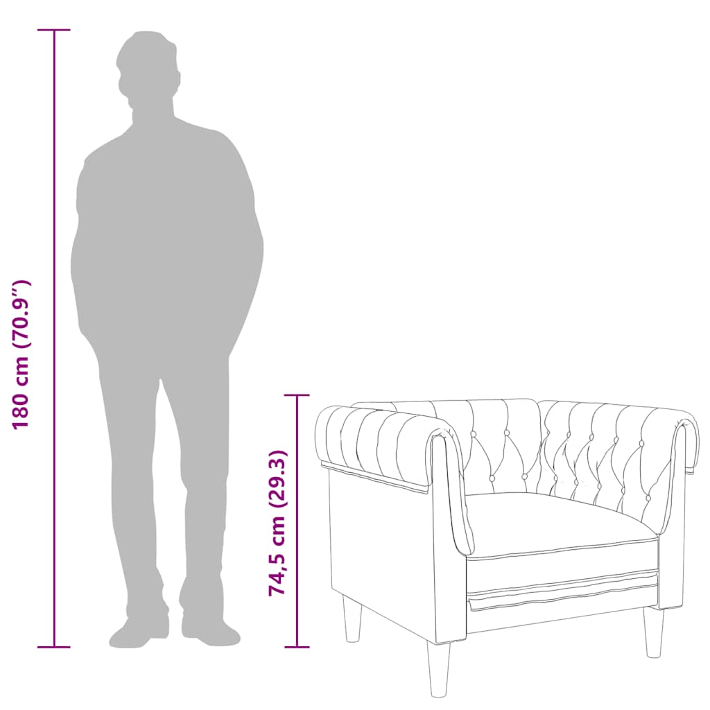 Fotoliu canapea Chesterfield, in