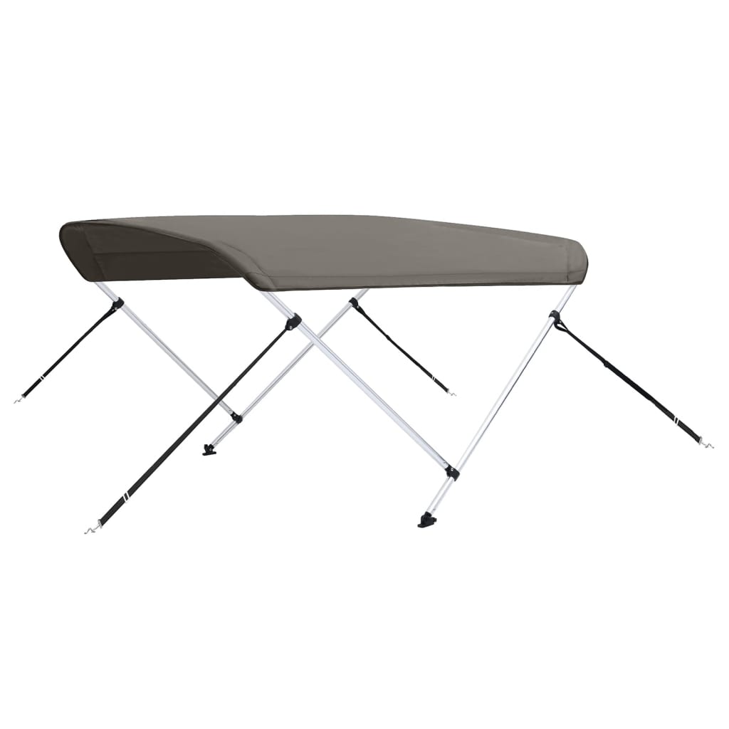 Parasolar barcă Bimini cu 2 arcuri, gri, 150x120x110 cm