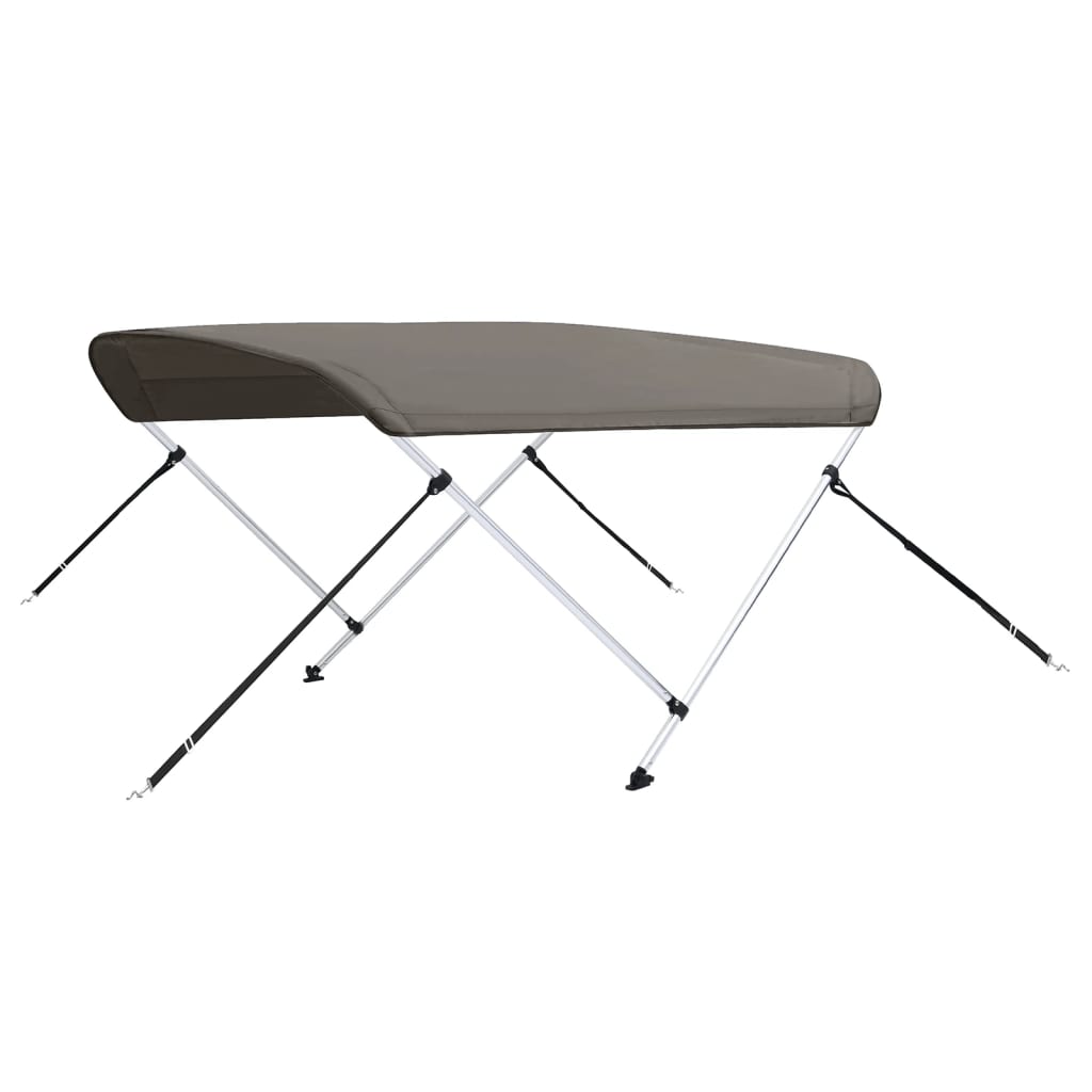 Parasolar barcă Bimini cu 2 arcuri, gri, 180x130x110 cm