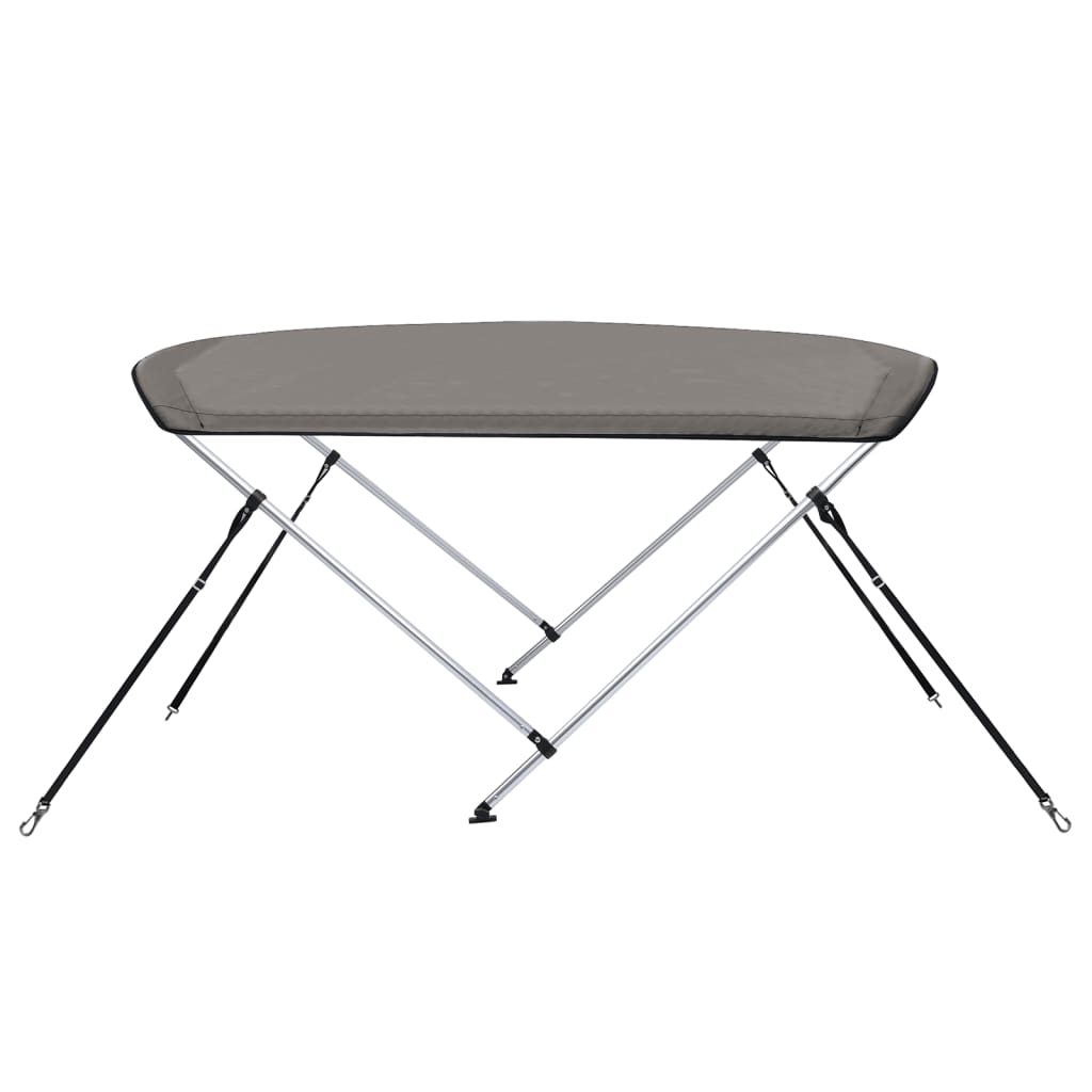 Parasolar barcă Bimini cu 2 arcuri, gri, 180x150x110 cm