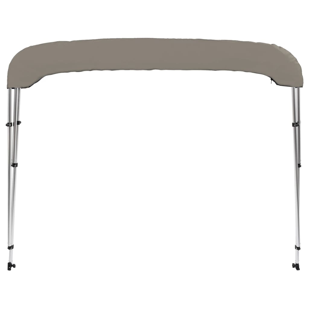 Parasolar barcă Bimini cu 3 arcuri, gri, 183x140x137 cm