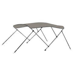 Parasolar barcă Bimini cu 3 arcuri, gri, 183x196x137 cm