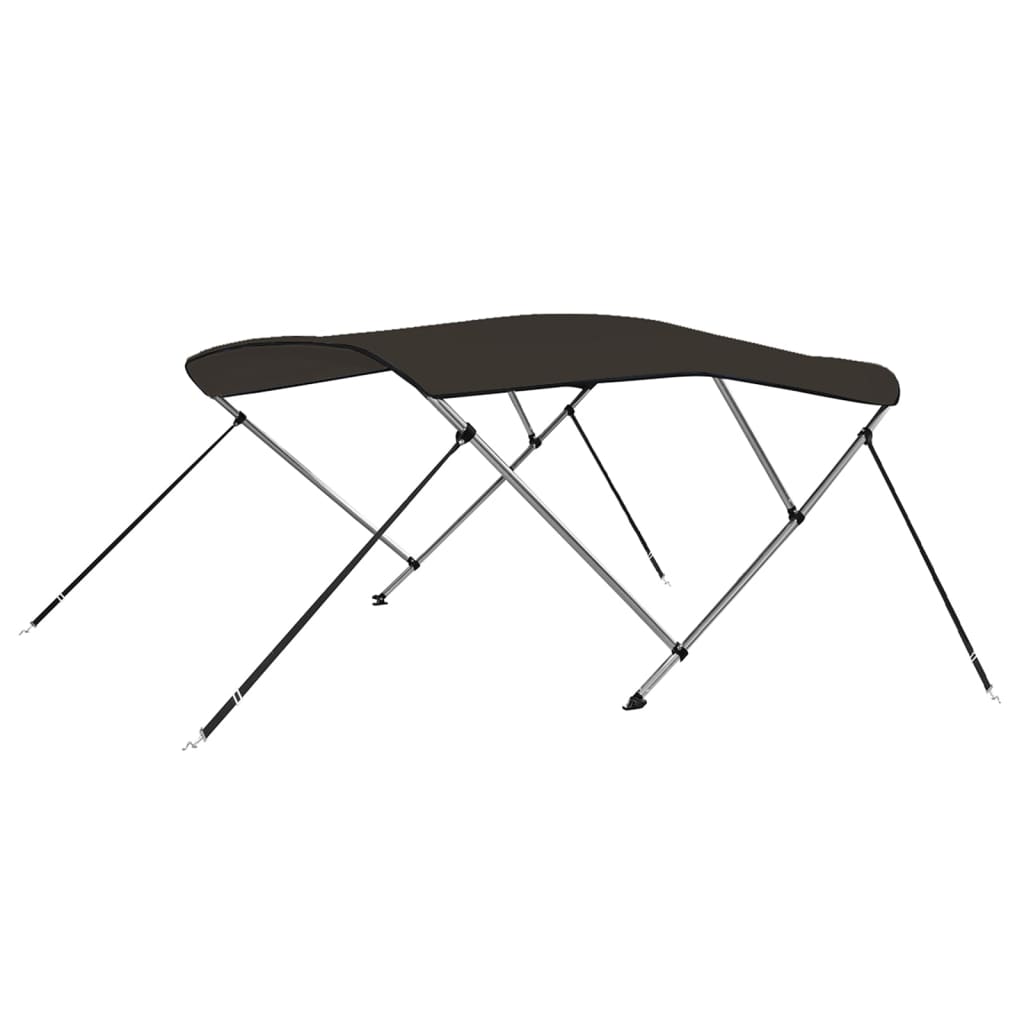 Parasolar barcă Bimini cu 3 arcuri, negru, 183x180x137 cm