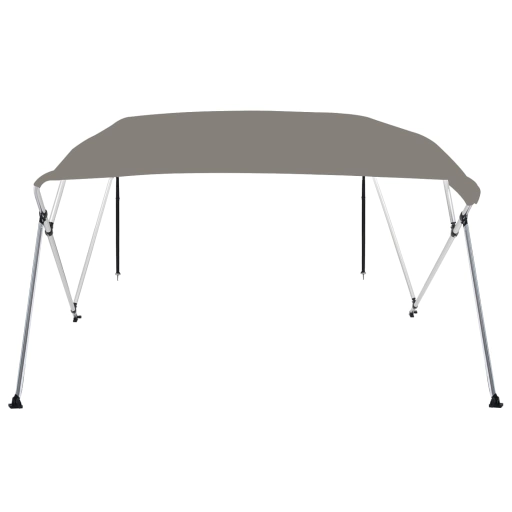 Parasolar barcă Bimini cu 4 arcuri, gri, 243x180x137 cm