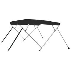 Parasolar barcă Bimini cu 4 arcuri, negru, 243x196x137 cm