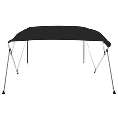 Parasolar barcă Bimini cu 4 arcuri, negru, 243x196x137 cm