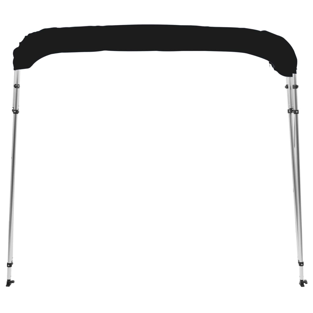 Parasolar barcă Bimini cu 4 arcuri, negru, 243x196x137 cm