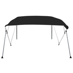 Parasolar barcă Bimini cu 4 arcuri, negru, 243x210x137 cm