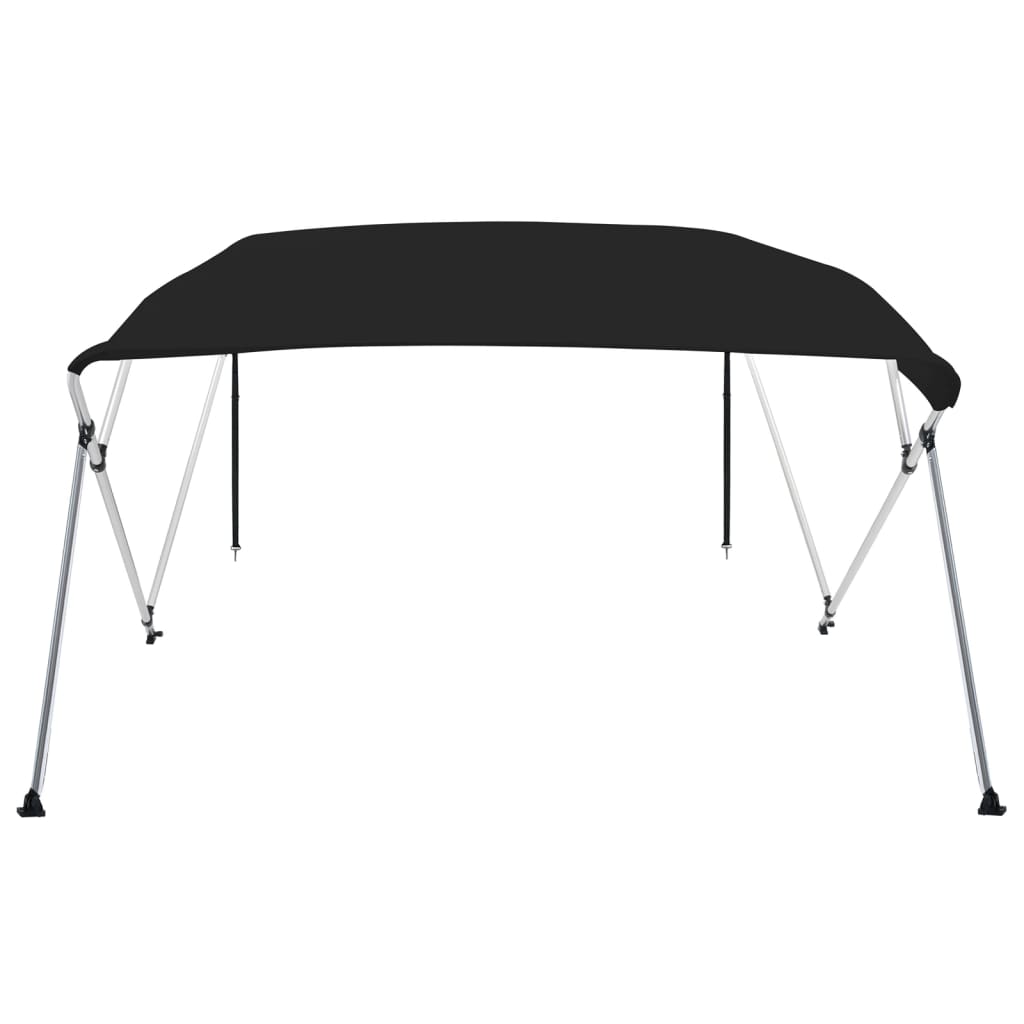 Parasolar barcă Bimini cu 4 arcuri, negru, 243x244x137 cm