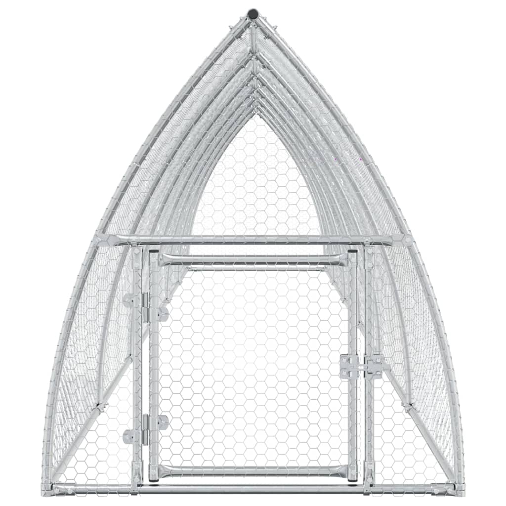 Coteț pentru păsări, gri, 600x105x120 cm, oțel galvanizat