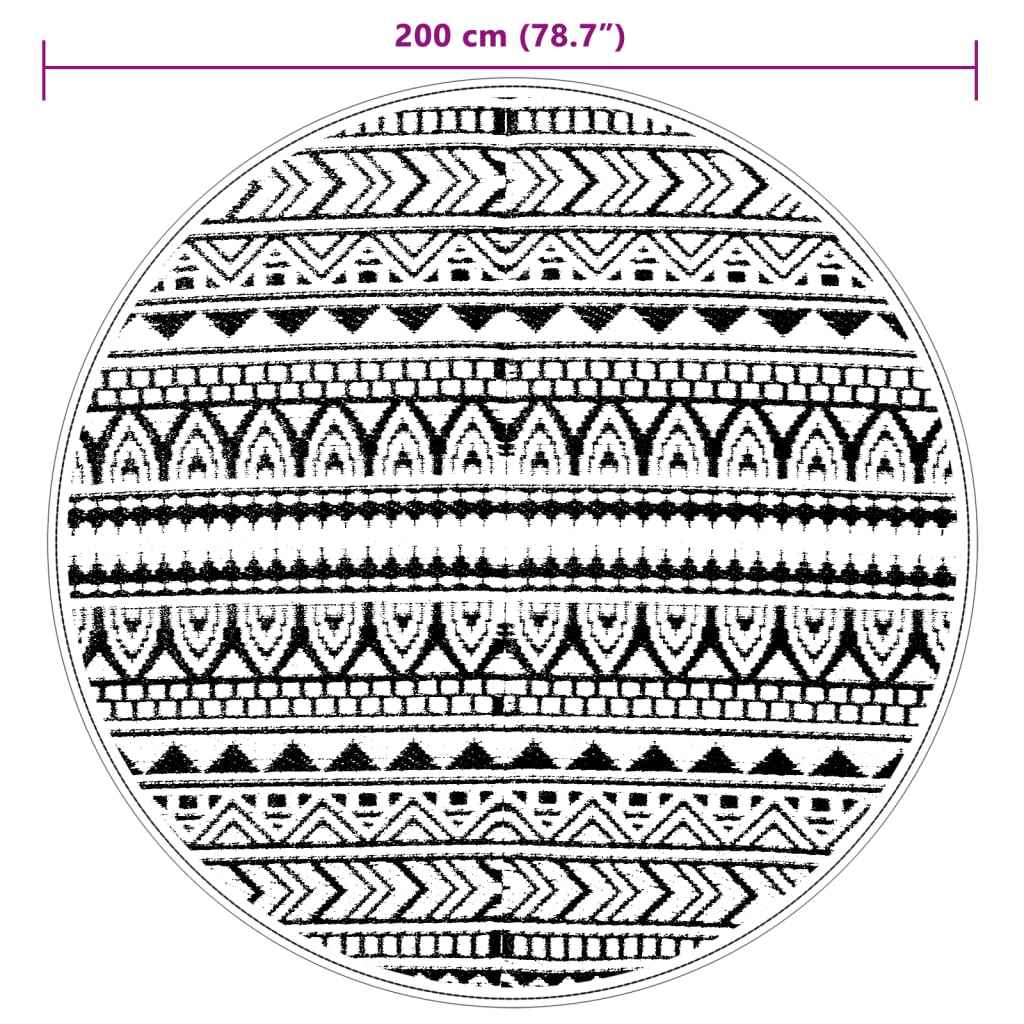 Covor de exterior, ARAKIL negru, Ø200 cm, PP