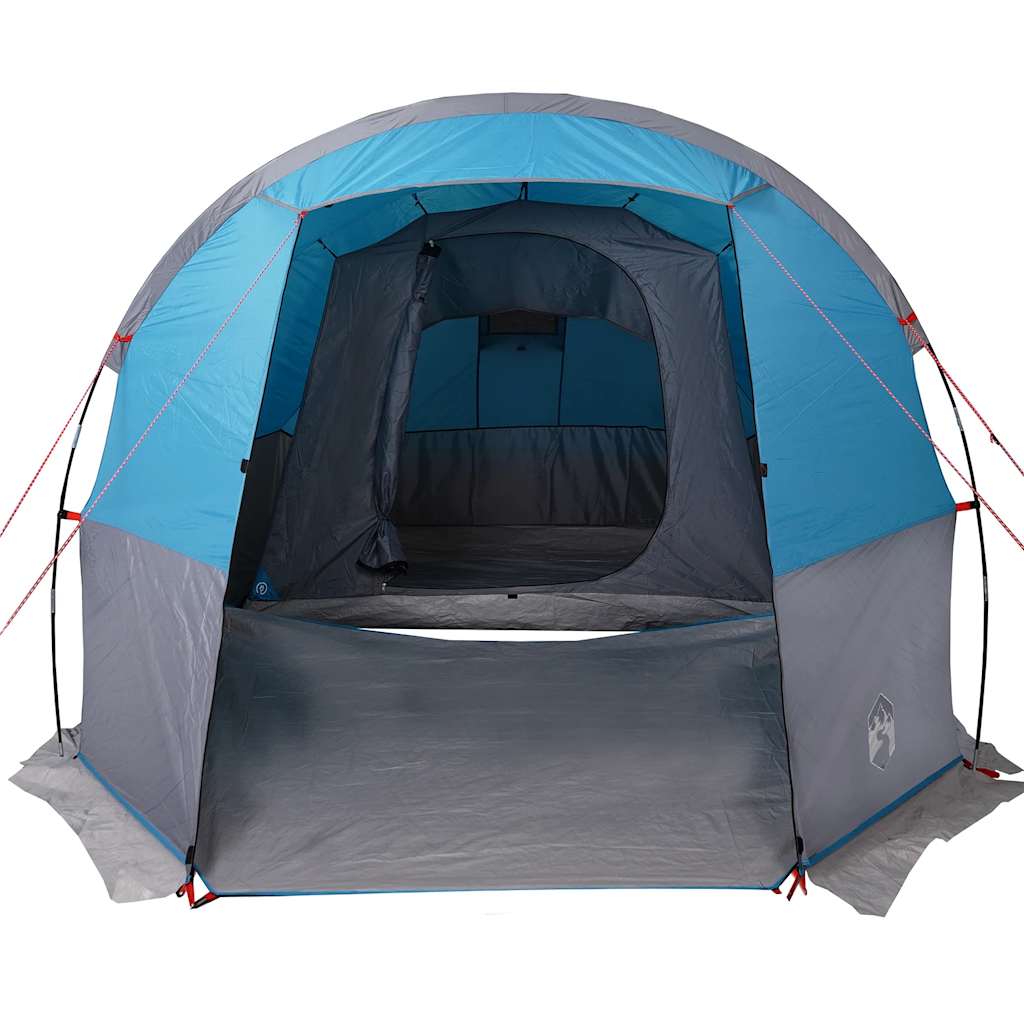 Cort de camping tunel pentru 4 persoane, albastru, impermeabil