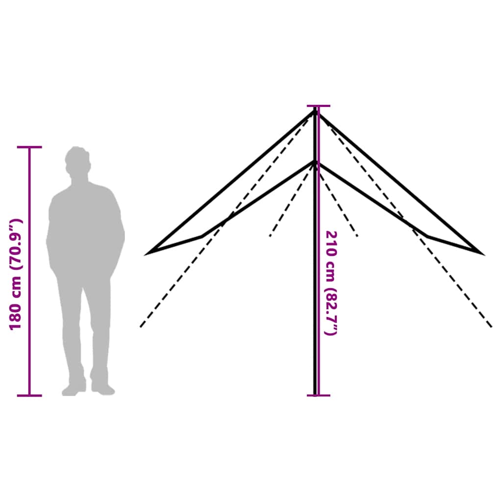 Prelată de camping, portocaliu, 460x305x210 cm, impermeabilă