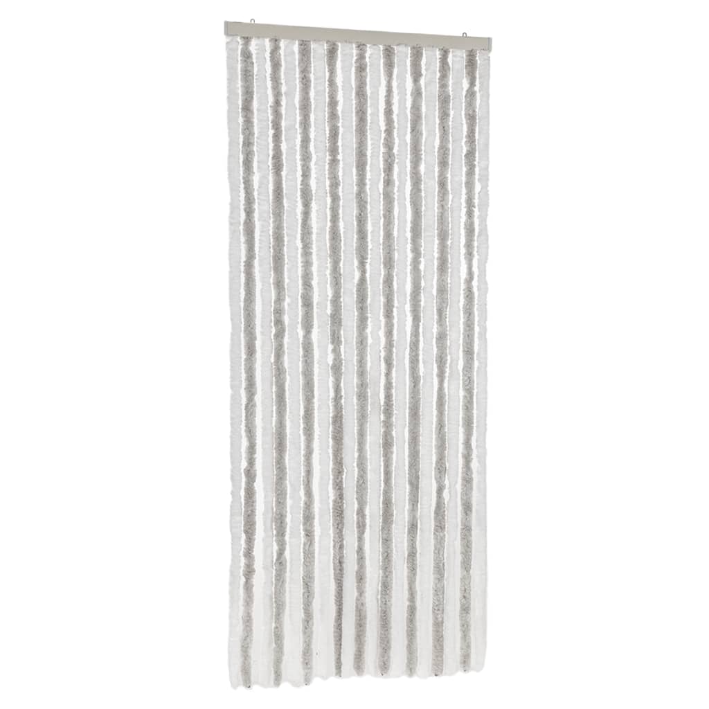 Perdea pentru insecte, gri deschis și alb, 56x200 cm, chenille