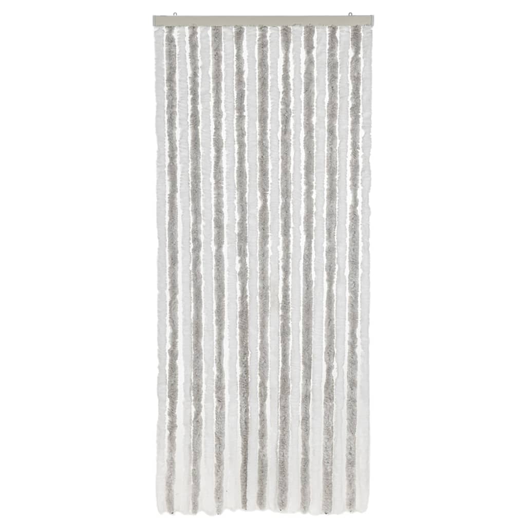 Perdea pentru insecte, gri deschis și alb, 56x200 cm, chenille