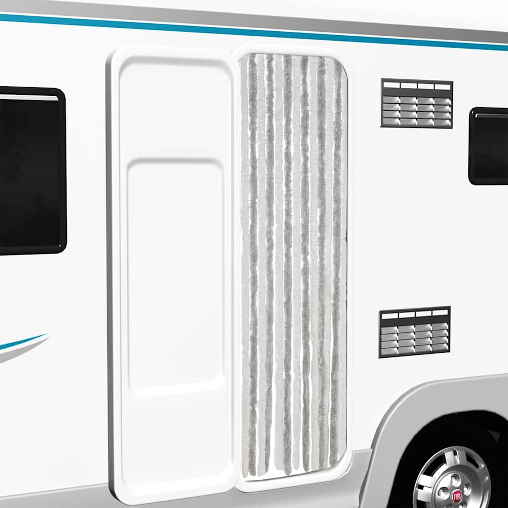 Perdea pentru insecte, gri deschis și alb, 56x200 cm, chenille