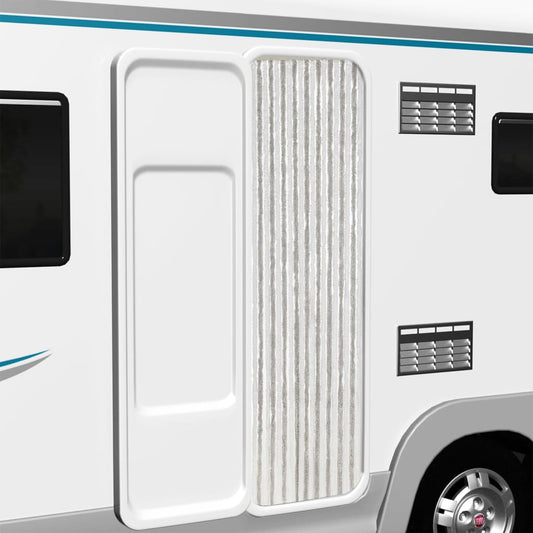 Perdea pentru insecte, gri deschis și alb, 56x200 cm, chenille