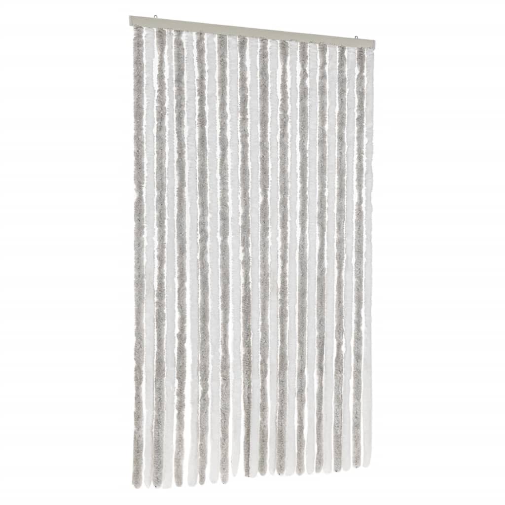 Perdea pentru insecte, gri deschis și alb, 100x230 cm, chenille