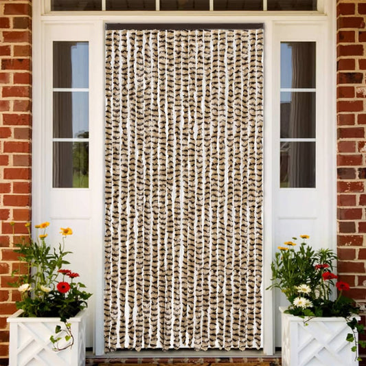 Perdea pentru insecte, bej și maro, 90x200 cm, chenille