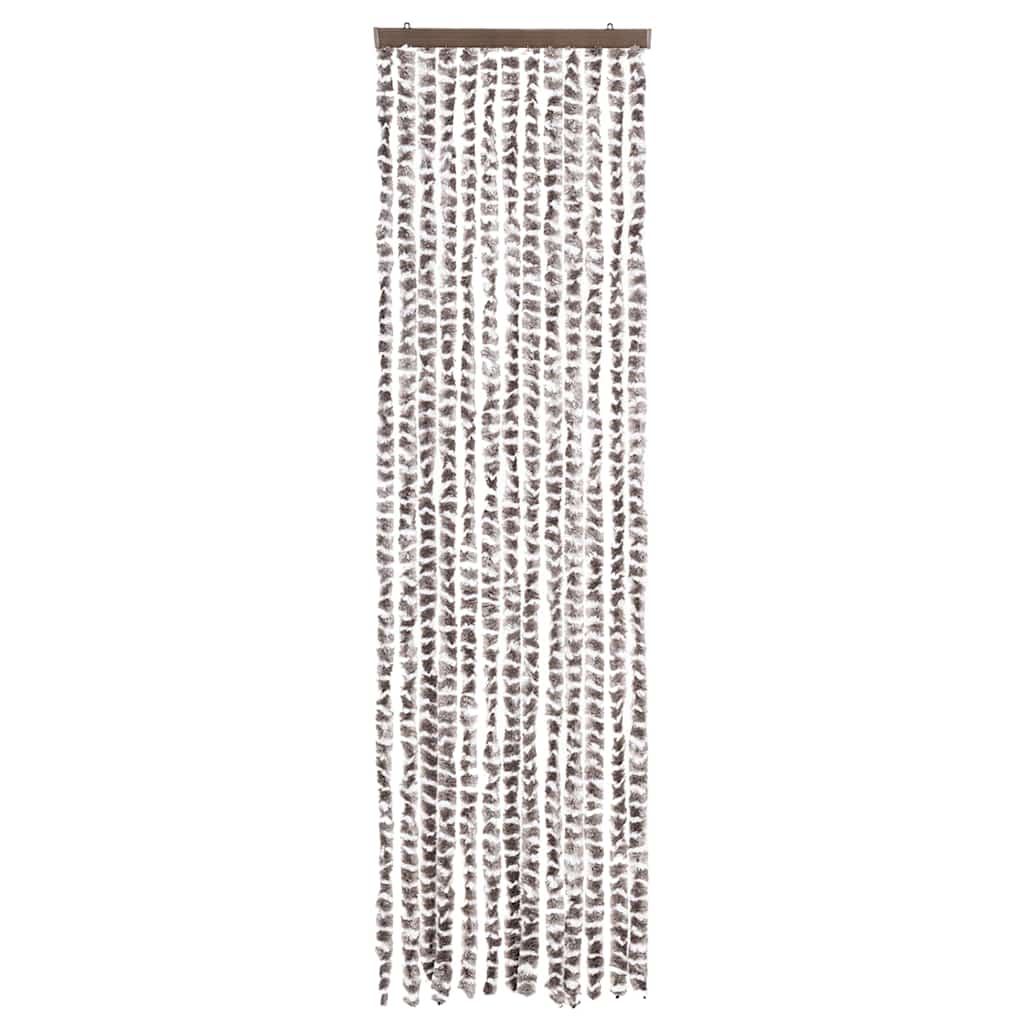 Perdea pentru insecte, gri taupe și alb, 56x200 cm, chenille
