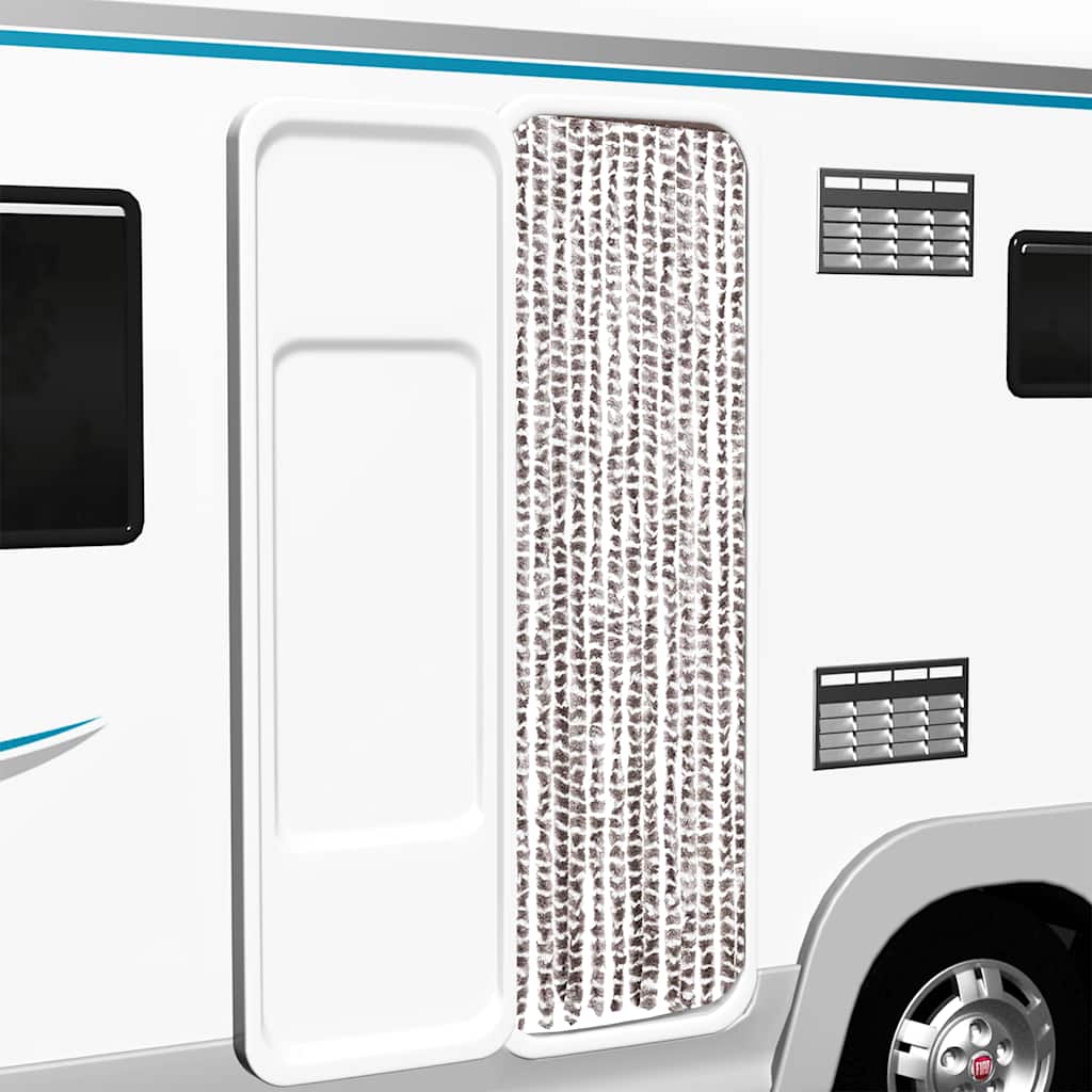 Perdea pentru insecte, gri taupe și alb, 56x200 cm, chenille