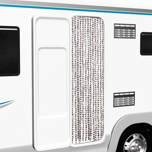 Perdea pentru insecte, gri taupe și alb, 56x200 cm, chenille