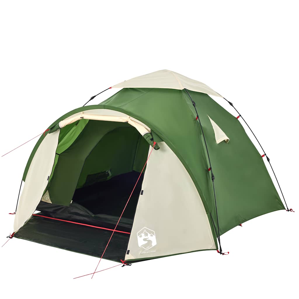 Cort de camping cupolă 3 persoane, setare rapidă, verde