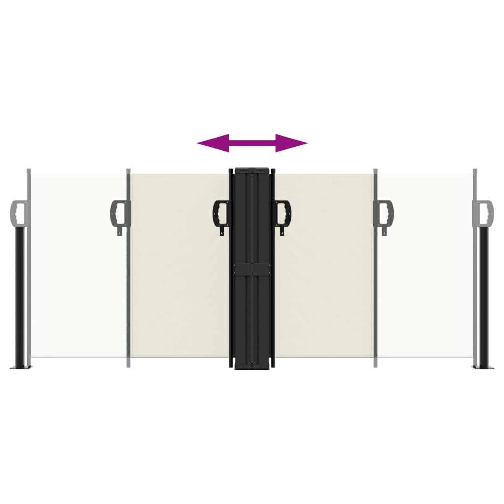 Copertină laterală retractabilă, crem, 100 x 1000 cm