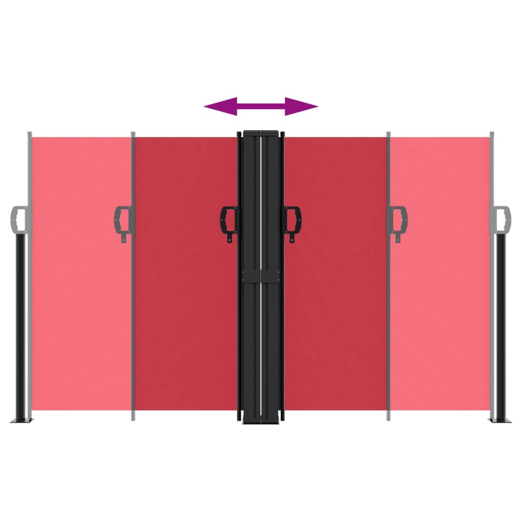 Copertină laterală retractabilă, roșu, 140 x 1000 cm