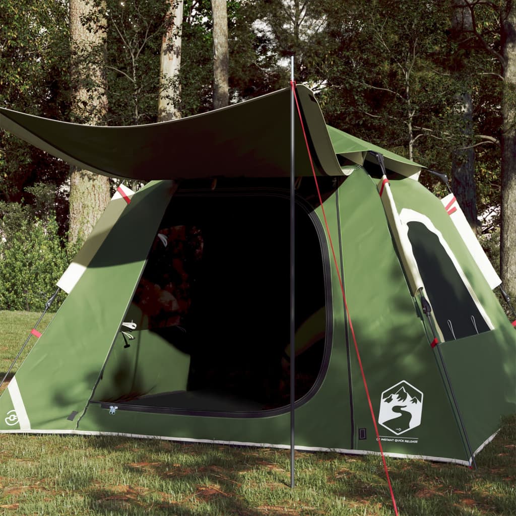 Cort de camping cupolă 4 persoane, setare rapidă, verde