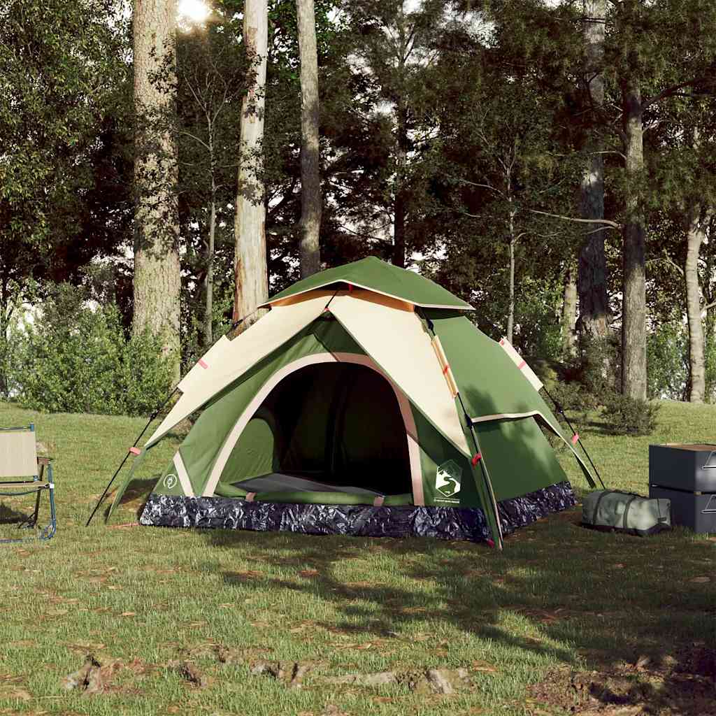 Cort de camping cupolă 4 persoane, setare rapidă, verde