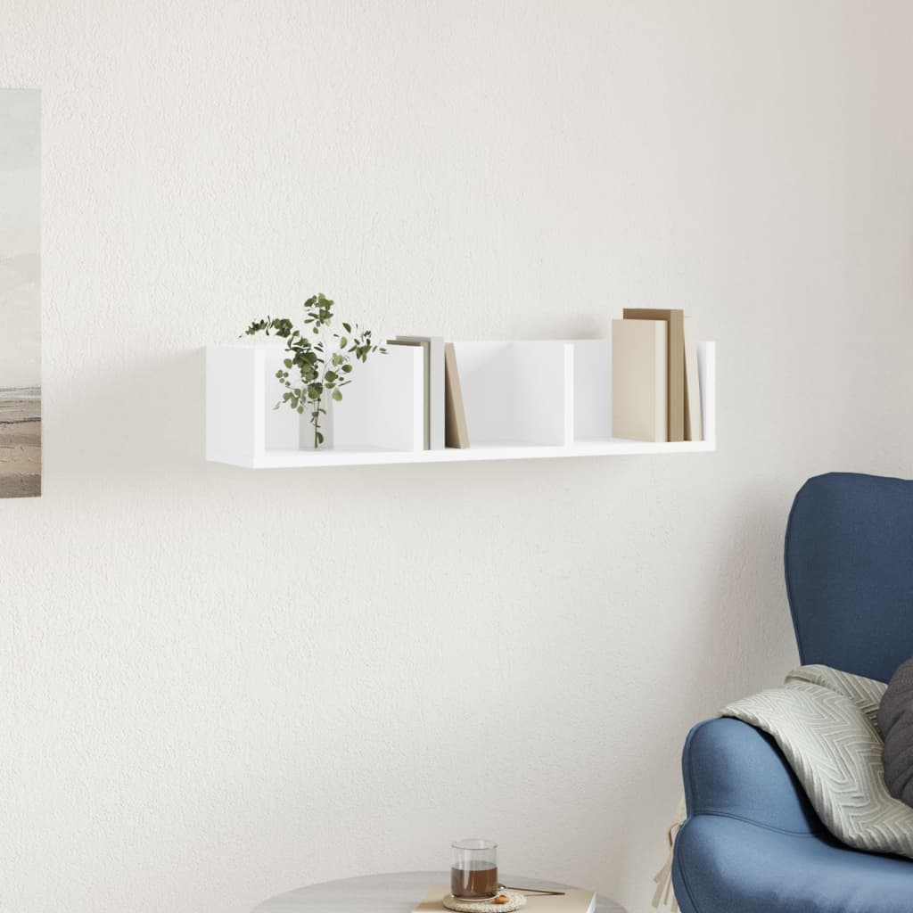 Dulap de perete, alb, 75x18x16,5 cm, lemn compozit