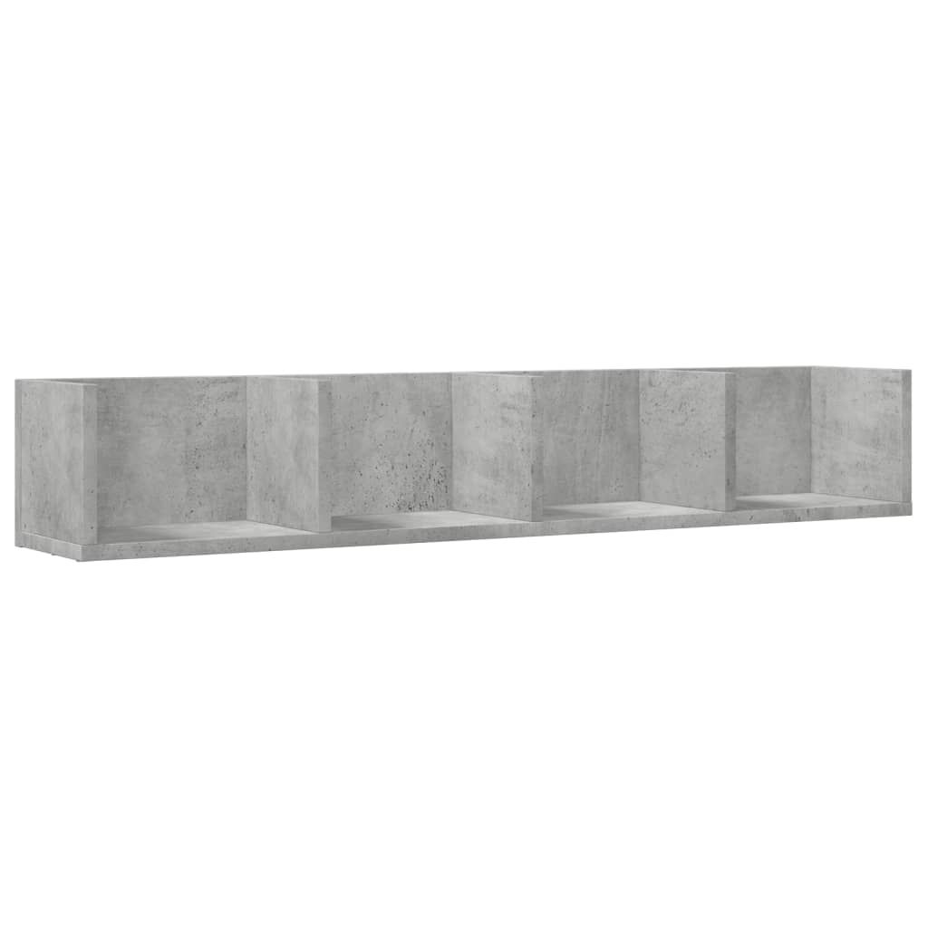 Dulapuri de perete 2 buc. gri beton 99x18x16,5cm lemn prelucrat