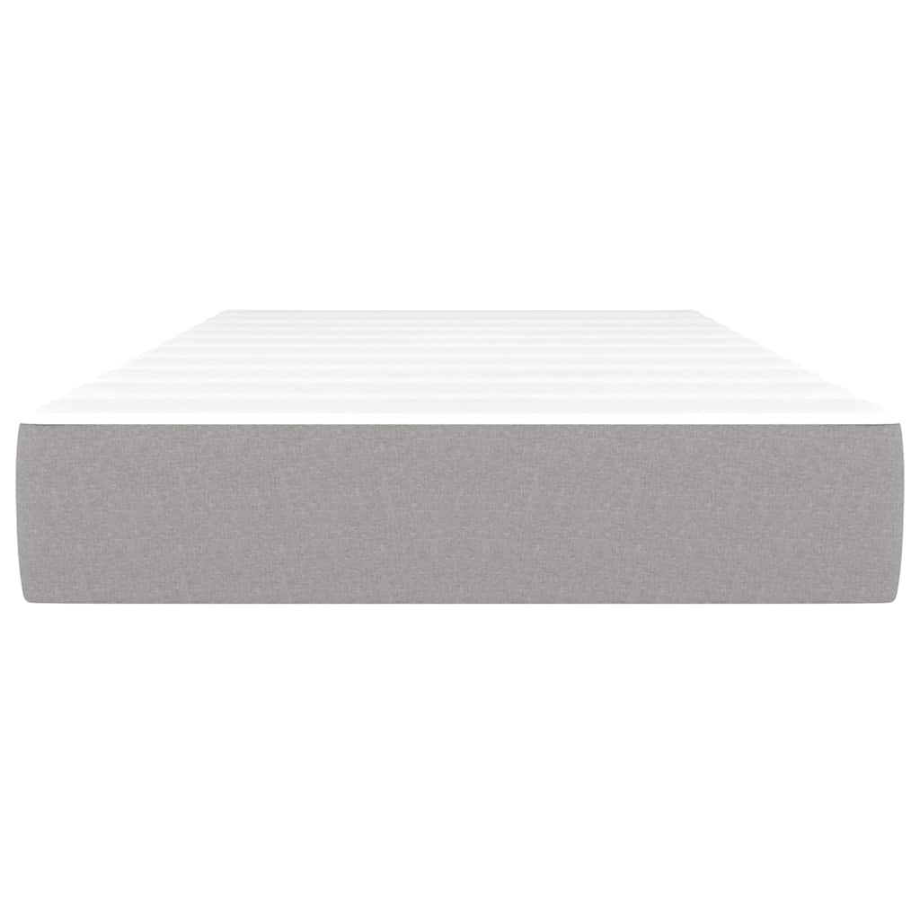 Saltea de pat cu arcuri, gri deschis, 120x190x20 cm, textil