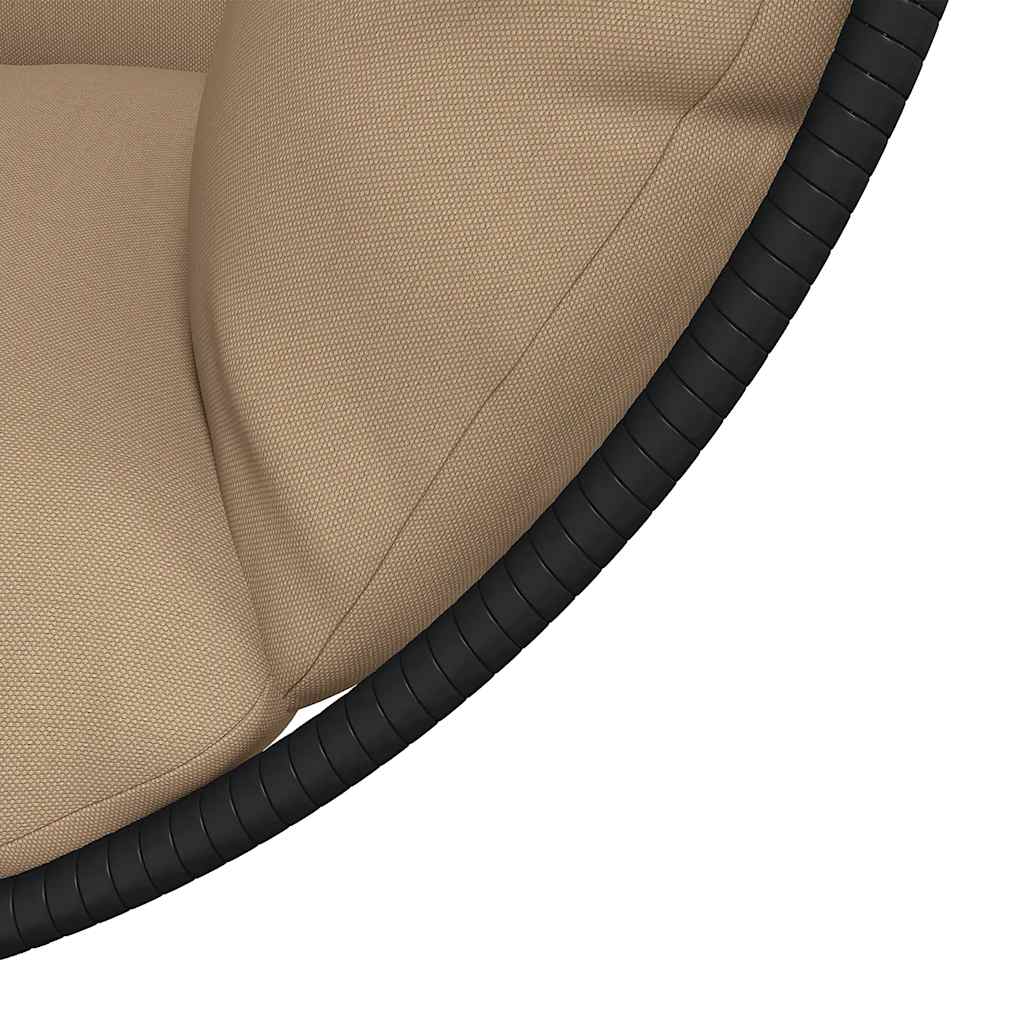 Scaun suspendat tip ou, cu suport, taupe, ratan și oțel