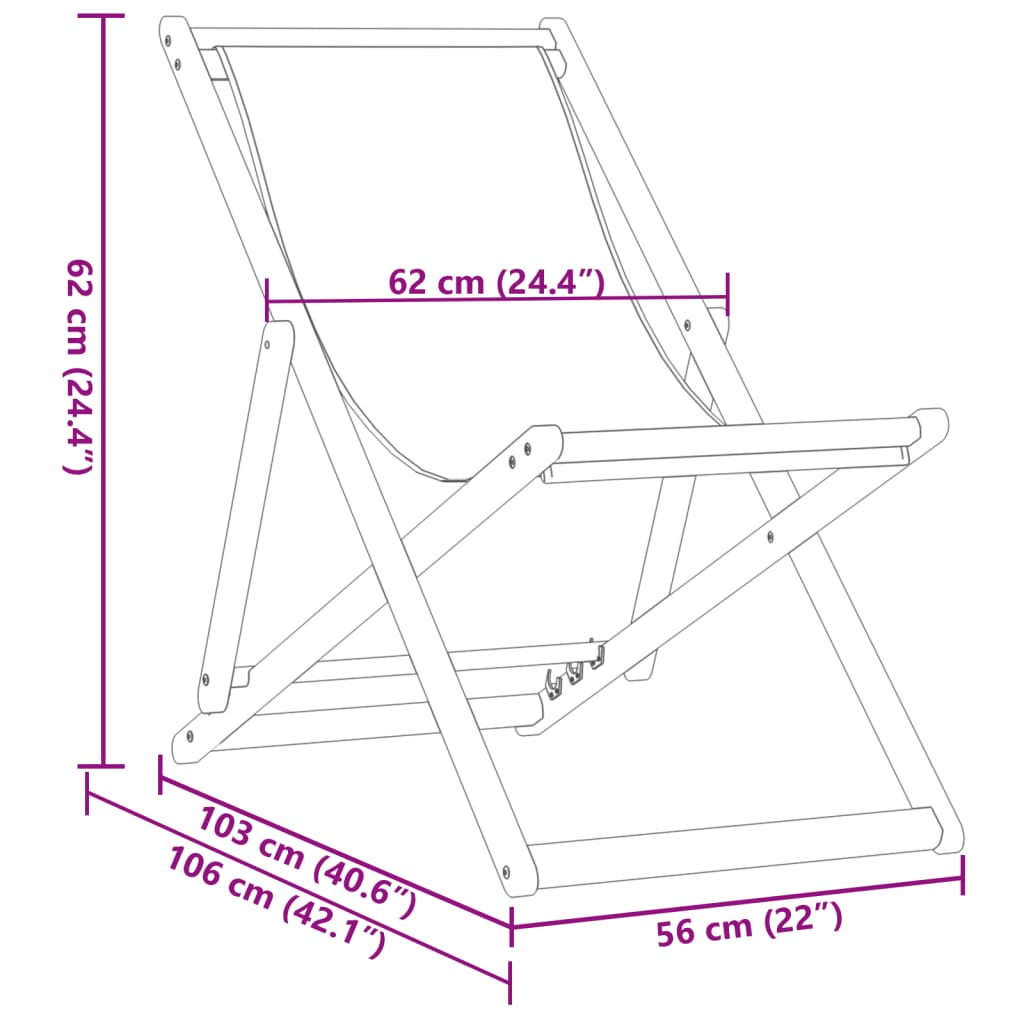 Scaune de plajă pliabile 2 buc model frunze, textil/lemn masiv