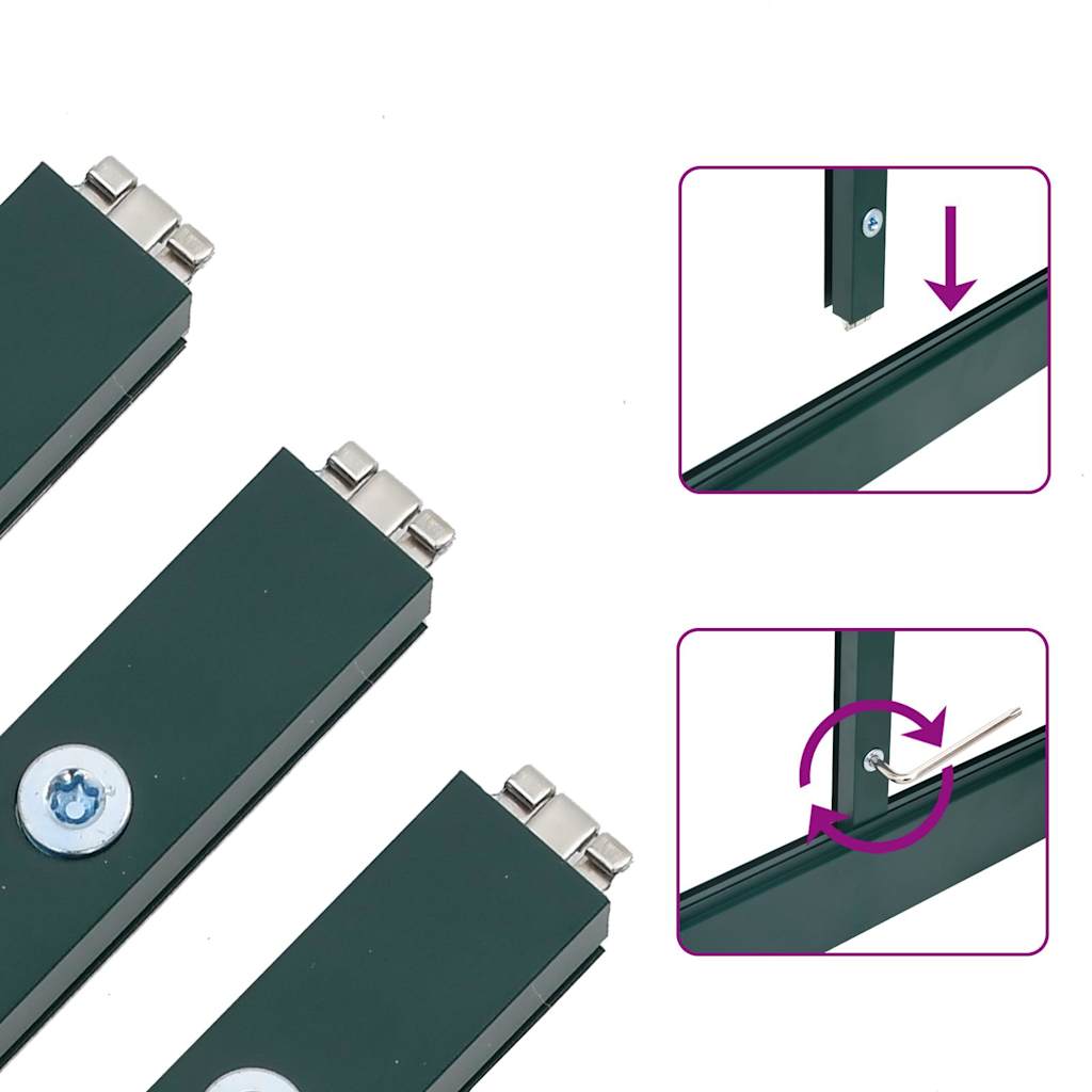 Sere cu cadru de bază, verde, 169x169x195 cm, aluminiu