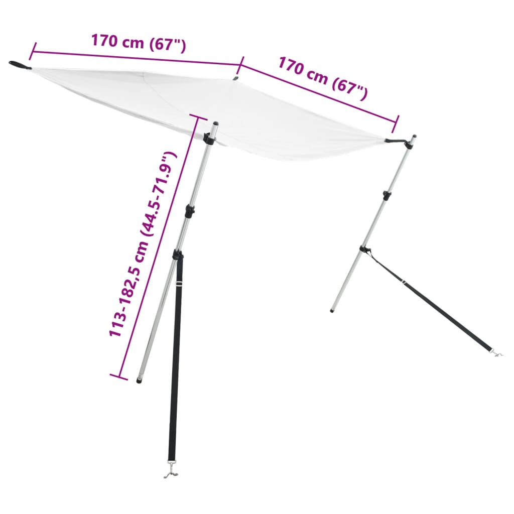 Set extensie parasolar T-Top, alb, 170x170x(113-182,5) cm