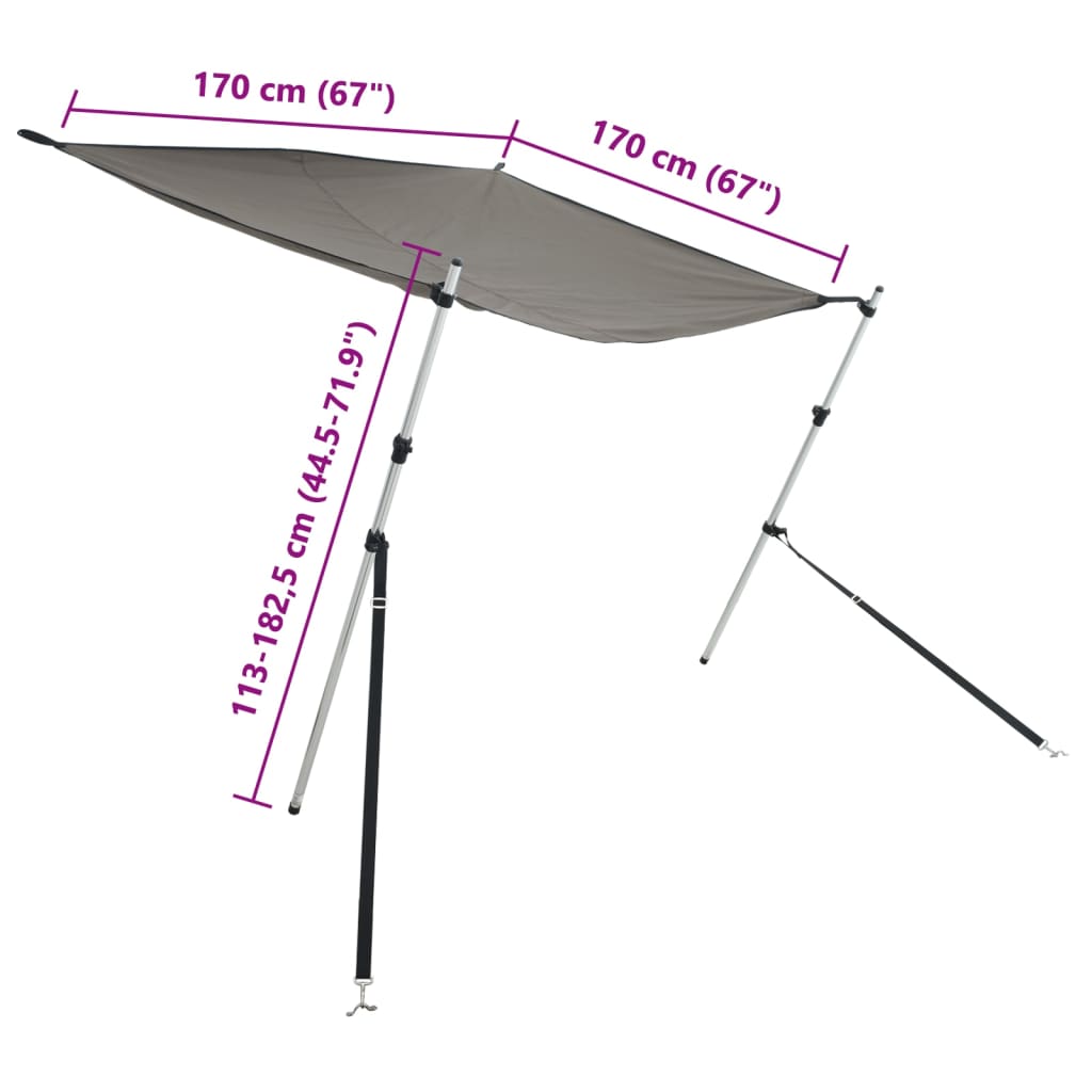 Set extensie parasolar T-Top gri antracit 170x170x(113-182,5)cm